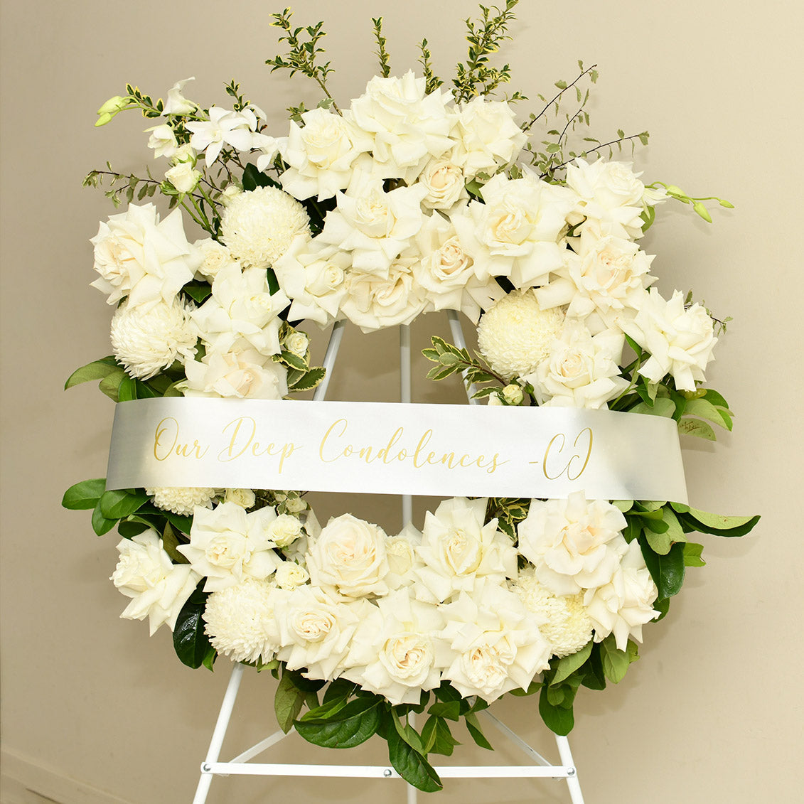 Sympathy Wreath with Ribbon
