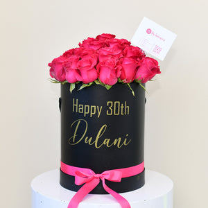 Personalised Roses in a Black Box Sydney Delivery